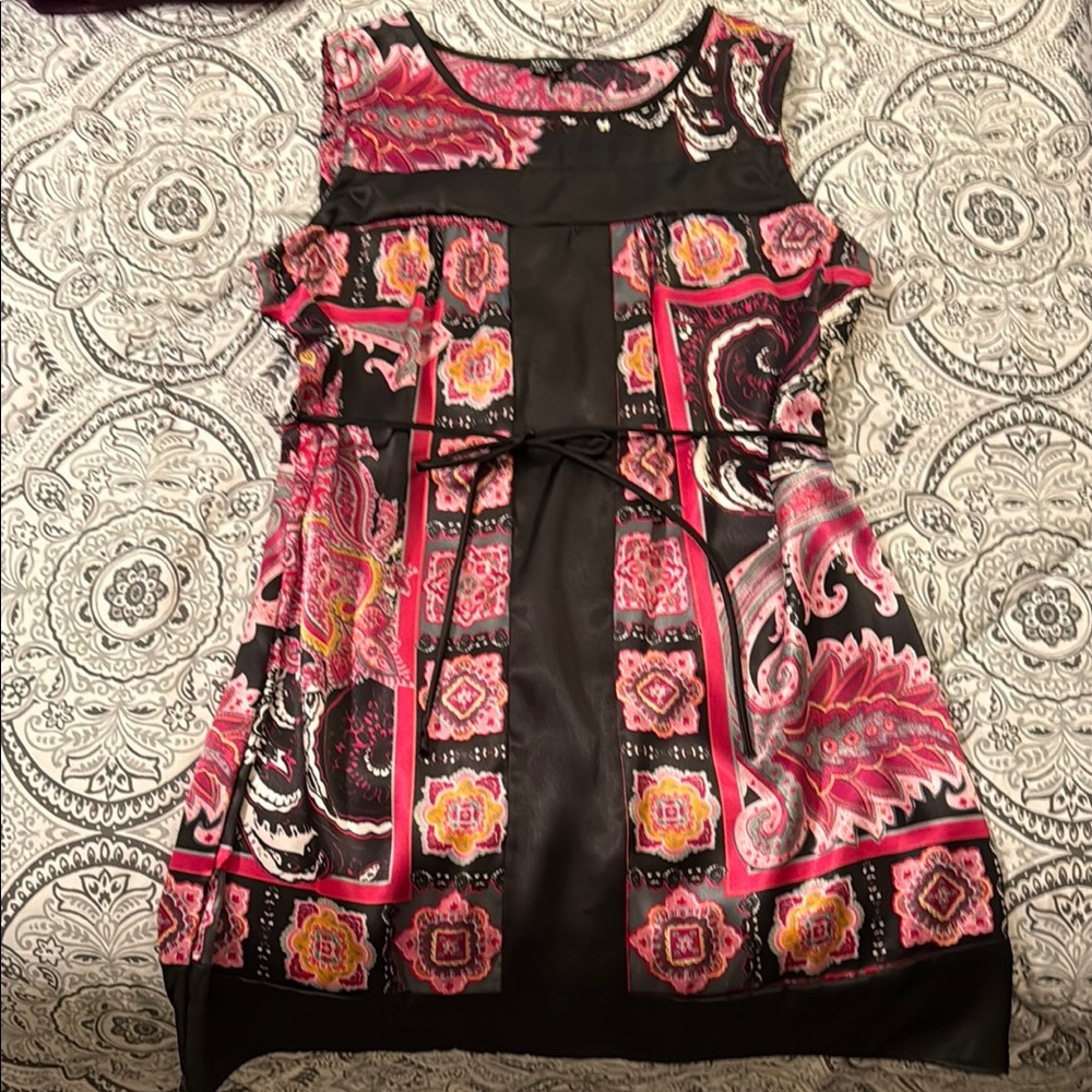 XOXO Pink and Black Paisley Dress